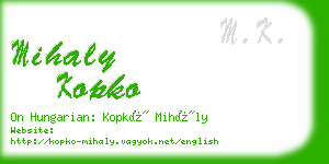 mihaly kopko business card